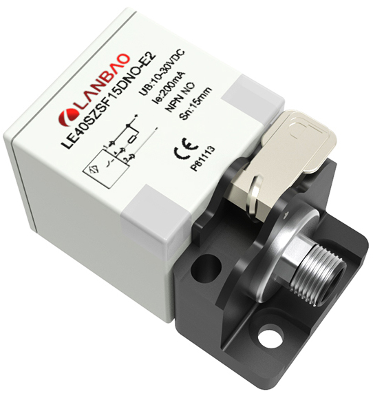 LANBAO LE40SZSN40DNOY-E2 Индуктивный датчик 40 мм, прямоугольный, незаподлицо, 10…30 DC, NPN, NO, PB
