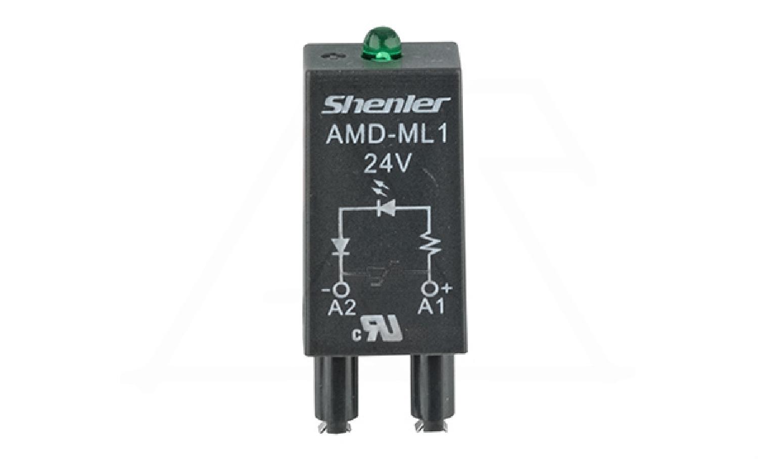 Модуль AMD-ML1, варистор + зеленый LED, 24VAC/DC, черный, для SRU, SKF14, SKC, SKB, STB, SRC*-E, SRB, GZT, GZM, GZS, GZMB, ES32