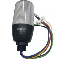 Сигнальная колонна EMAS с многоцветным модулем 24V AC/DC и зуммером, интегрированная с контроллером, кабель 1м.