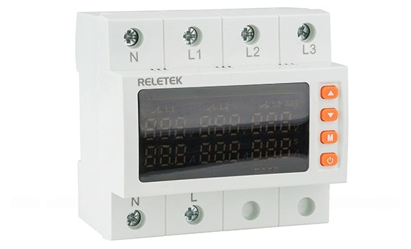 Реле выбора приоритетной фазы RPS63C, 3NO+N, 63A, 220VAC, Umin(80_210V)/Umax(220_300V), 0_20s/0_600s, цифровой дисплей, 5M