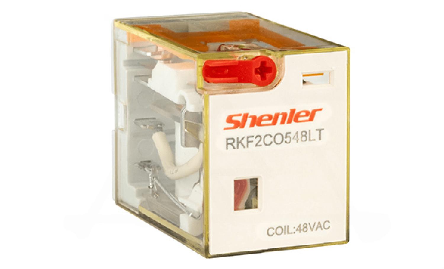 Реле RKF2CO548LT, 2CO, 12A(250VAC/30VDC), 48VAC, мех. индикация, тест-кнопка с блокировкой, LED