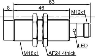 LANBAO LR18XBN08DPO-E2 индуктивный датчик M18 PNP NO Sn=8мм разъем M12