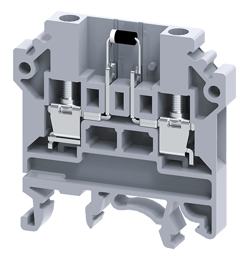 Клемма с диодом CKT4UD2 /6x46,3mm, винтовая, 1N4007 (1000V, 1A), сх. R-L, 2 присоед., 4(max 6)mm2, 500V, серая