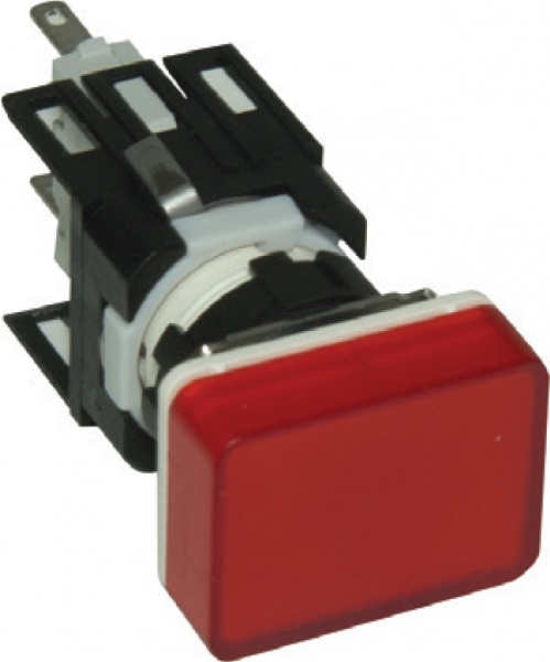Сигнальная арматура с блоком подсветки D6 (красный светодиод, 24В AC/DC), красный цвет, серия D, IP50 D060DXK