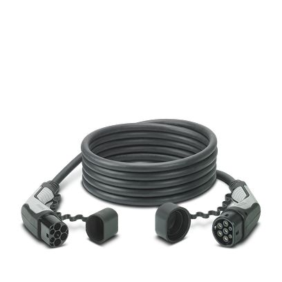 Зарядный кабель AC EV-T2G3PC-3AC32A-5,0M6,0ESBK01, Тип 2 (электромобиль), Тип 2 (зар. станция), 3Ph, 480VAC, 32A, 5m, прямой, серо-черный