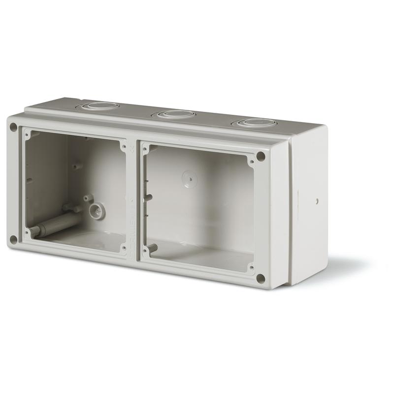 Бокс навесной M150 для встраиваемых разъемов уст. 2x 136x125, 328x150x115mm, IP66, серия DOMINO
