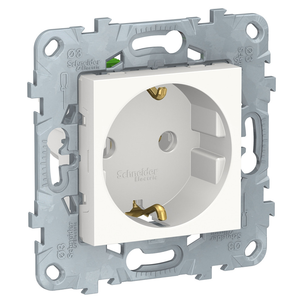 UNICA NEW РОЗЕТ с/з,б/ш,с б/з кл,БЕЛ