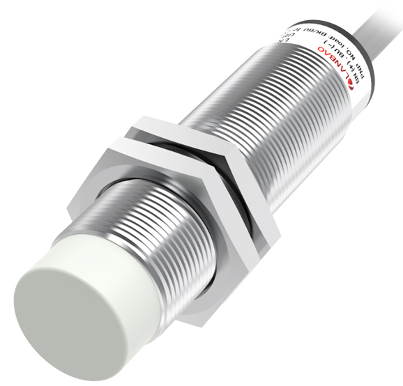 LANBAO LR18XCN20DNOY индуктивный датчик M18х73 мм NPN NO Sn=20мм, кабель 2м