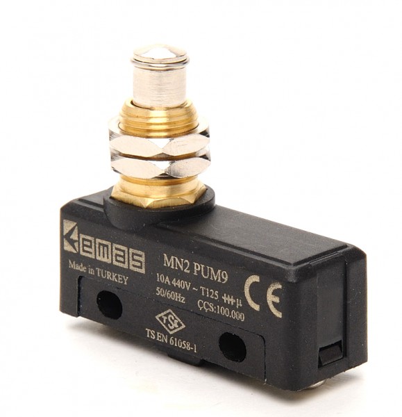 Мини-выключатель, привод плунжер (1ПК), пластиковый корпус (250В AC, 10А) MN2PUM9