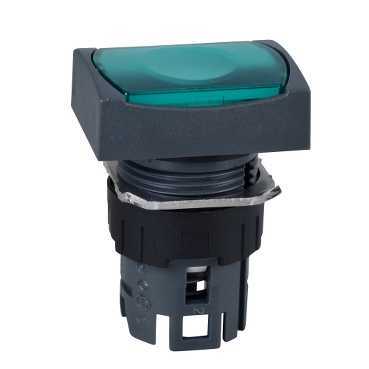 КНОПКА ПРЯМОУГ. С ПОДСВ. ЗЕЛЕНАЯ