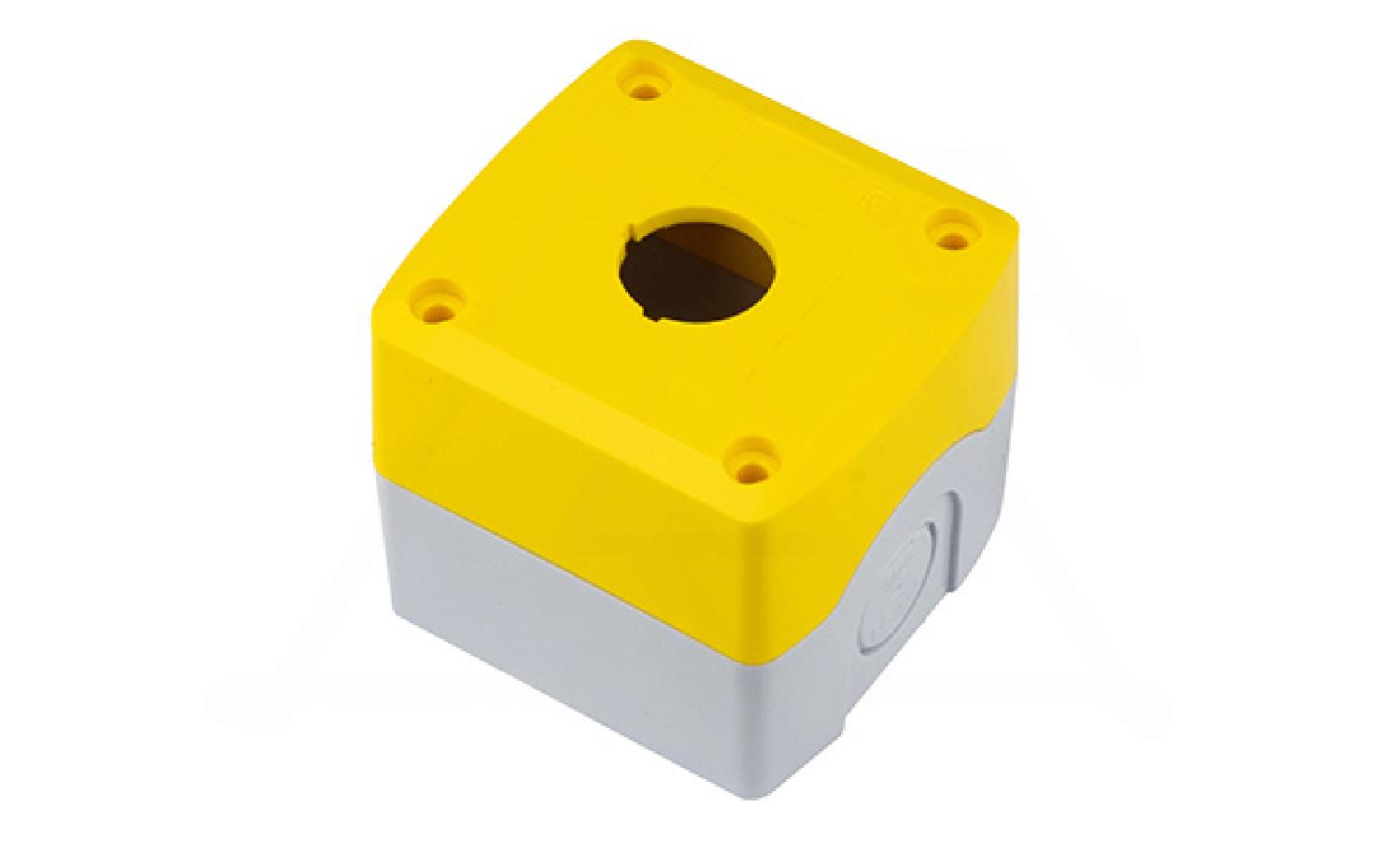 Корпус для поста кнопочного, пластик, желтый/черный, 71x71x65,5mm, 1 место, IP65