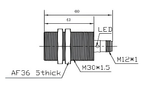 LANBAO LR30XBF15DPOA-E2 индуктивный датчик M30 Sn=15мм PNP NO PTFE разъем M12