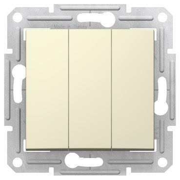 SEDNA ВЫКЛЮЧАТЕЛЬ 3-х клавишный 10AX, 230В, БЕЖЕВЫЙ