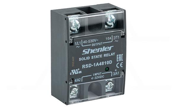 Реле твердотельное RSD-1A4810D, однофазное, 1NO, 10А(40_530VAC), 4_32VDC, W=45mm