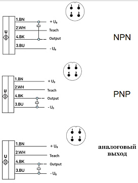 LANBAO UR18-CC50DU10-E2 Датчик ультразвуковой, 40-500 мм,выход 0...10В, разъем М12