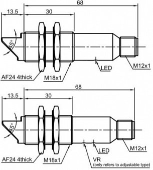 Оптический датчик LANBAO PR18G-BC10DPR-E2