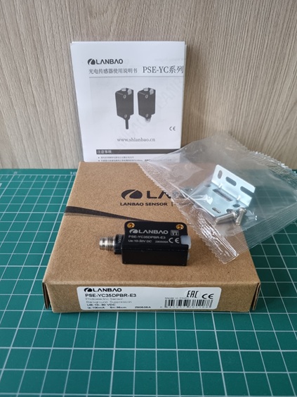 LANBAO PSE-YC35DPBR-E3 оптический датчик 32,5x20x12мм PNP NO/NC Sn=350мм BGS (D-тип) разъем M8