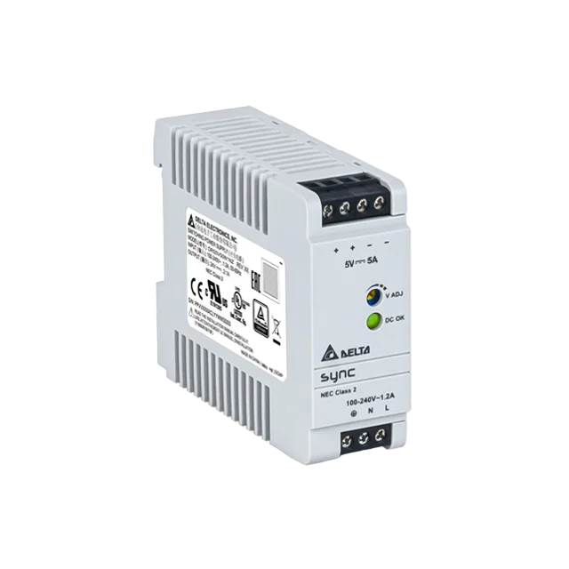 Блок питания импульсный Sync, 25W, 5А, 85_264VAC(120_375VDC) / 5VDC, DIN35, винт.клеммы, пл.корпус, ширина 30мм