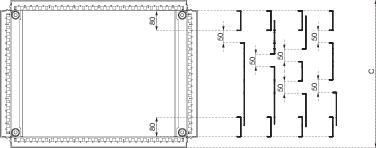 2-Х МОДУЛЬНАЯ ПЛАТА КАБЕЛЬНОГО ВВОДА SF 200x600