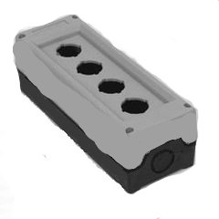 Корпус поста управления 4 кнопки, серый-чёрный цвет, cерия PK, пластик, IP65 PK4BOS