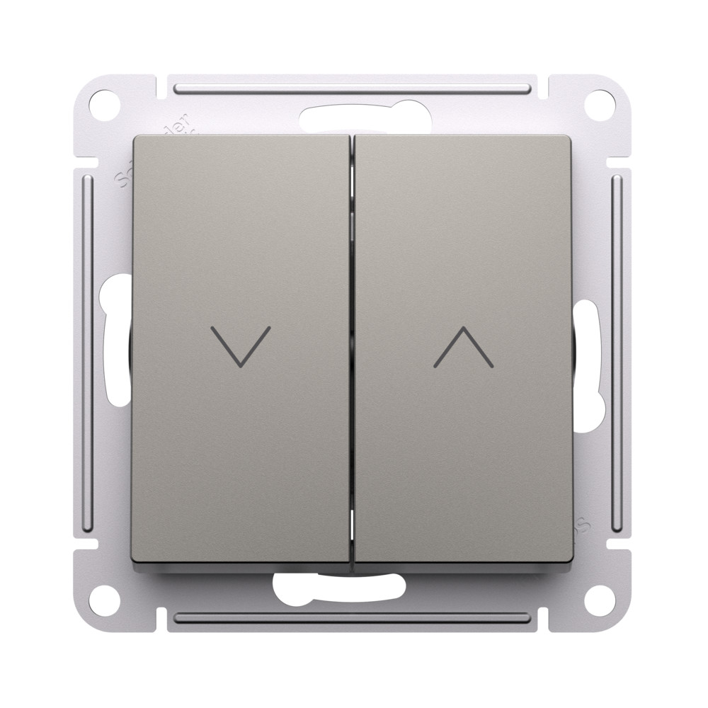 ATLASDESIGN 2-клавишный ВЫКЛЮЧАТЕЛЬ ДЛЯ ЖАЛЮЗИ, сх.4, 10А, механизм, ШАМПАНЬ