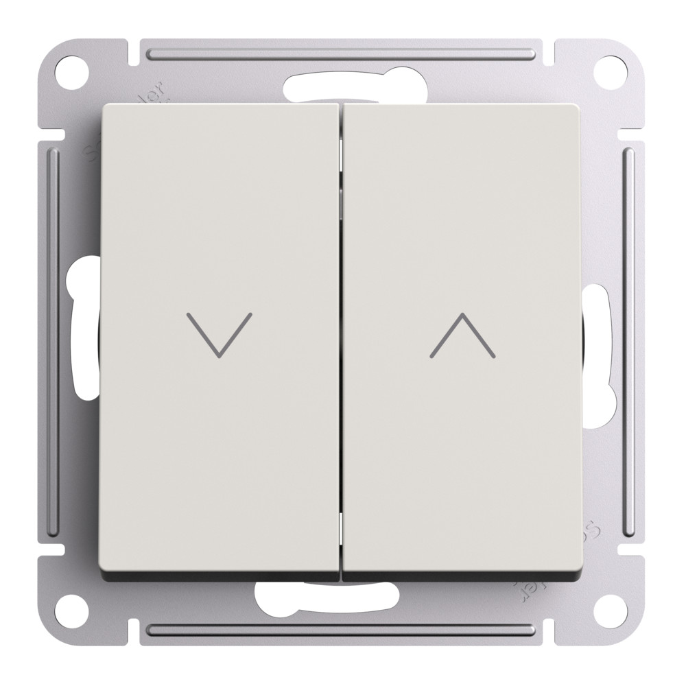 ATLASDESIGN 2-клавишный ВЫКЛЮЧАТЕЛЬ ДЛЯ ЖАЛЮЗИ, сх.4, 10А, механизм, БЕЖЕВЫЙ