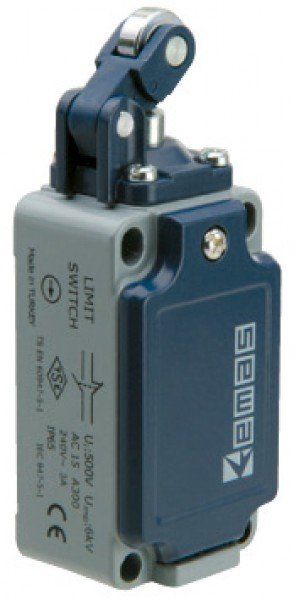 Концевой выключатель, привод однонаправленный металлический ролик 14мм с угловым действием (1НЗ+1НО, мгновенное сраб.), серия L52, металлический корпус (240В AC, 3А), IP65 L52K13MIM311