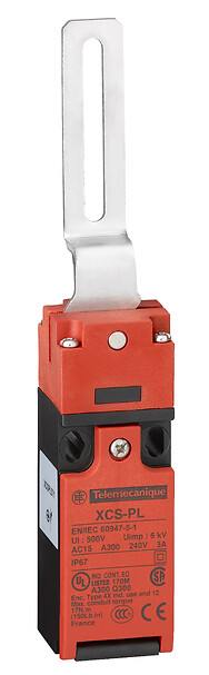Защитный выключатель, Telemecanique XCSPL, угловой рычаг заподлицо, центрированный, 2NC, M16 XCS-PL782