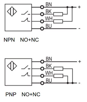 LANBAO LR12XCF04DNRY-D индуктивный датчик NPN NO+NC Sn=4мм клеммы