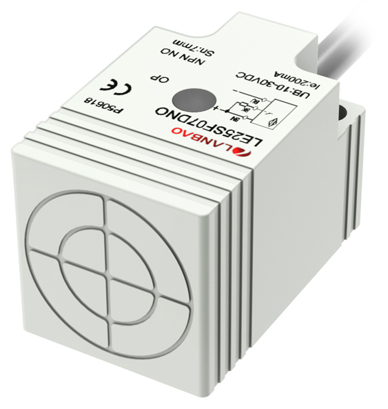 LANBAO LE25SN10DLO Индуктивный датчик 2-х проводный DC NO Sn=10 мм Кабель 2м