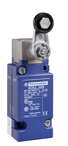 Концевой выключатель XC Standard, XCKJ рычаг с термопластичным роликом, 1C/O, мгновенное действие, M20 XCKJ110511H29