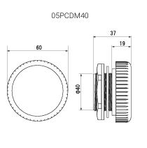 Элемент выравнивания давления/вентиляционный PCD с мембраной, M40, 60x37мм, IP66, RAL7035