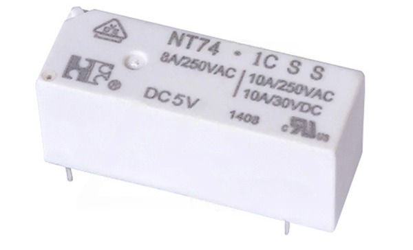 Реле NT74 1C S S 8 DC5V, 8А(250VAC/30VDC), 1CO, AgSnO2, 5VDC, IP67