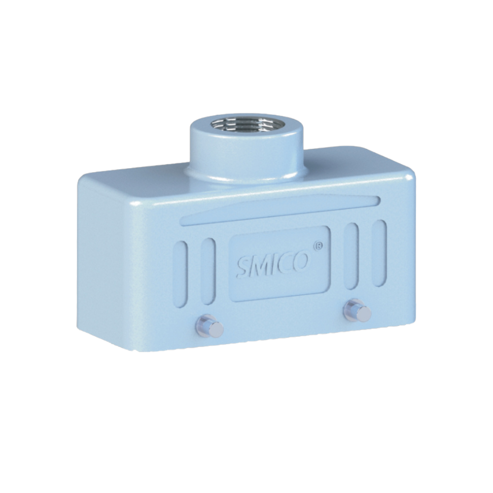 Корпус разъема, размер H16B, кабельный, верхний ввод M25, металл, IP65, RAL 7037