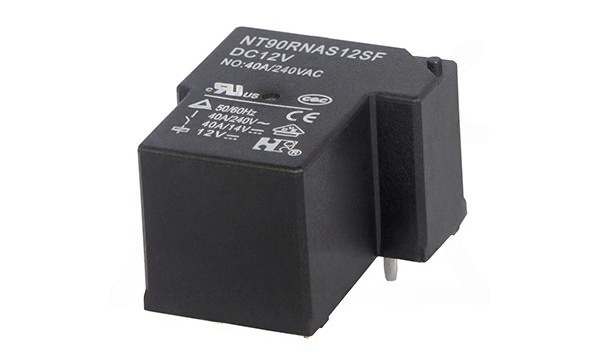 Реле NT90RNASDC12VSF0.9, 1NO, 40A(240VAC/30VDC), AgSnO2, 12VDC, 155°C, для печатных плат, IP67