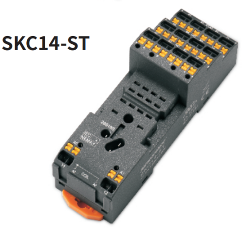 Цоколь SKC14-ST, 8A(300V), push-in, черный, на рейку DIN35/панель, для RKE, RKF, R4N, MY4, 55.34, KMY4, PT4, RCM5