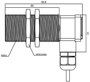 LANBAO LR30XCF15DNRY-D Индуктивный датчик М30х63мм NPN NO/NC Sn=15мм клеммы