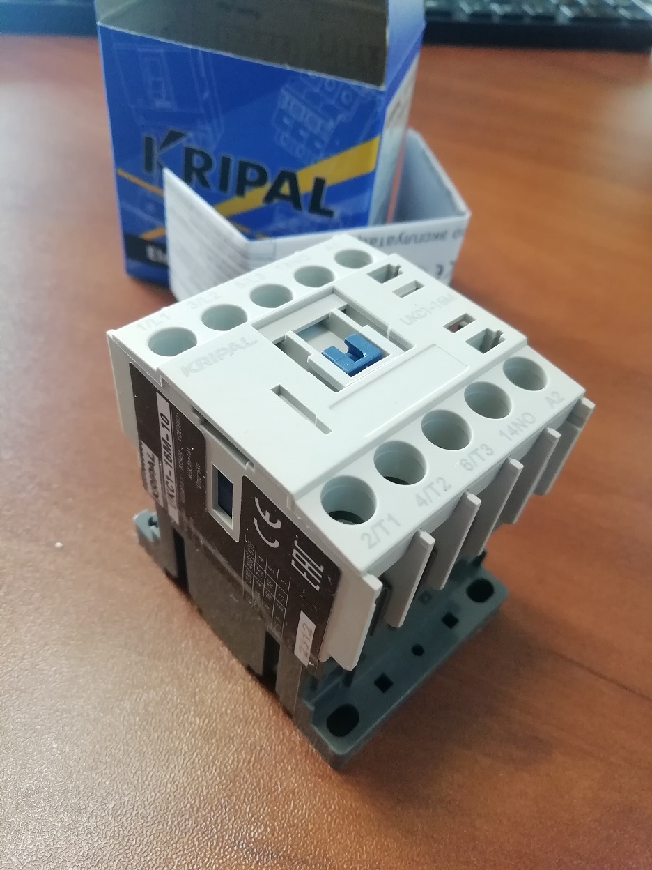 Мини-контактор UKC1-16M-10-230AC, 3P, 16A(AC-3), 20A(AC-1), 7.5kW(400VAC), Uк=230VAC, 1NO