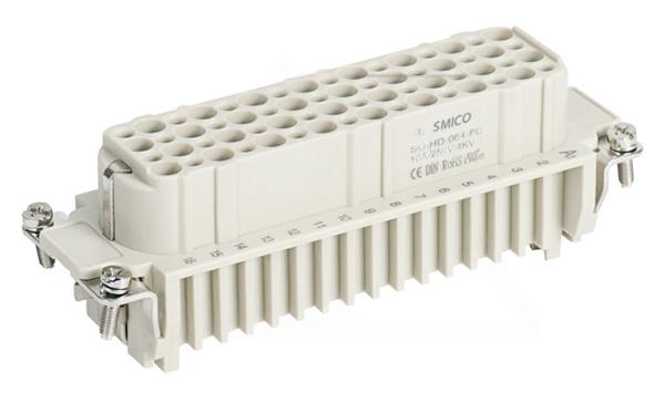 Корпус вставки контактной, размер H24B, тип гнездо, 64P+PE, 10A, 250V, обжимной контакт