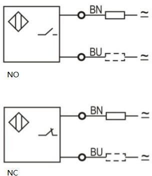 LANBAO LR18XCF08SBCY индуктивный датчик M18х61,8мм 20-250V AC/DС NC Sn=8мм кабель 2м