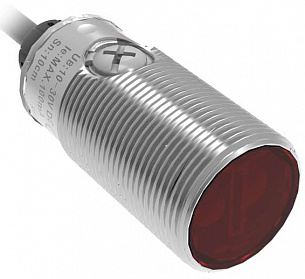 LANBAO PSM-BC10DNB Датчик диффузного отражения 10 см, инфракрасный (940нм), PNP, NO/NC, 10…30 DC, цилиндрический, кабель 2 м, IP 67