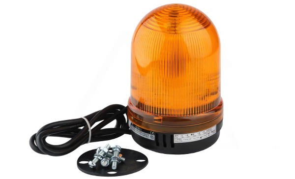 Колонна сигнальная (маяк) TL-90 в сборе, желтый, мигающий, 220VAC/?33mA, IP65, d=90mm, нижнее подключение