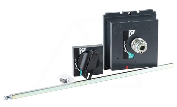 Рукоятка выносная поворотная RHE на дверь, с основанием и осью 470mm, серая, IP40, для SDM6-400_SDM6-630