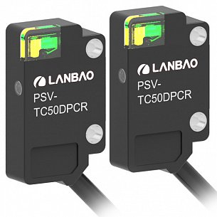 LANBAO PSV-TC50DR-S оптический датчик 14x4,2x19,6 Sn=500мм (T-тип) передатчик
