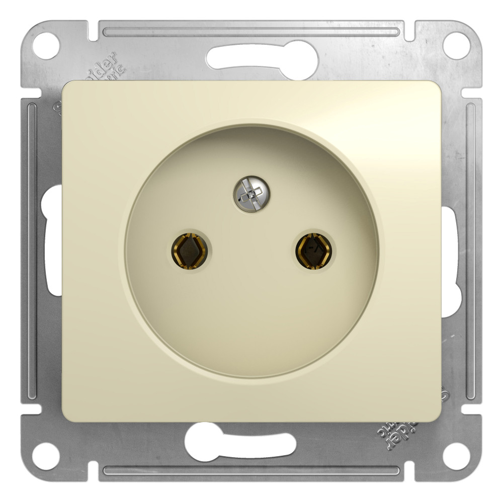 GLOSSA РОЗЕТКА без заземления без шторок, 16А, механизм, БЕЖЕВЫЙ