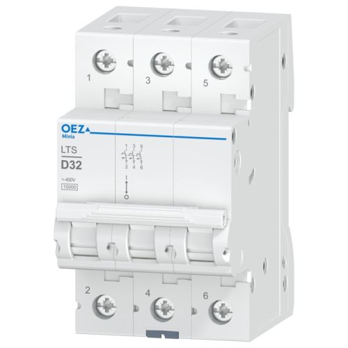 Автоматический выключатель In 32 A, Ue AC 230/400 V / DC 180 V, characteristic D, 3-pole, Icn 10 kA