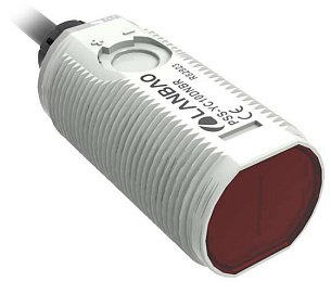 LANBAO PSS-YC10DNBR Датчик диффузного отражения с подавлением заднего фона 10 см (ненастраиваемое), красный светодиод (660нм), NPN, NO/NC, 10…30 DC, цилиндрический, кабель 2 м, IP 67