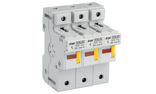 Держатель вставок плавких цилиндр., 3P, 50A, 690VAC, 14x51mm, LED, 4.5M