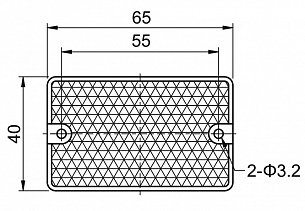 LANBAO TD-02 рефлектор 40х65мм крепление по середине коротких сторон