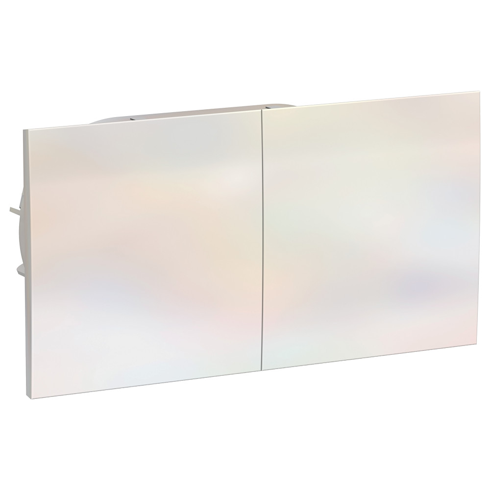 ATLASDESIGN РОЗЕТКА двойная с заземлением со шторками со сдвижными крышками, 16А, в сборе, ЖЕМЧУГ